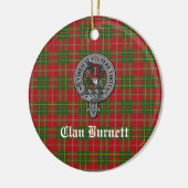 Clan Burnett Crest Badge & Tartan Keramisch Ornament (Links)
