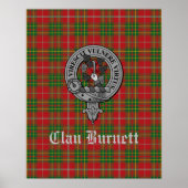 Clan Burnett Crest Badge & Tartan Poster (Voorkant)