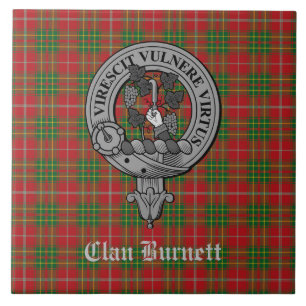 Clan Burnett Crest Badge & Tartan Tegeltje