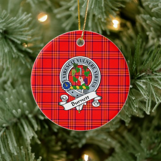 Clan Burnett Modern Badge Schotse Plaid Tartan Keramisch Ornament (Boom)