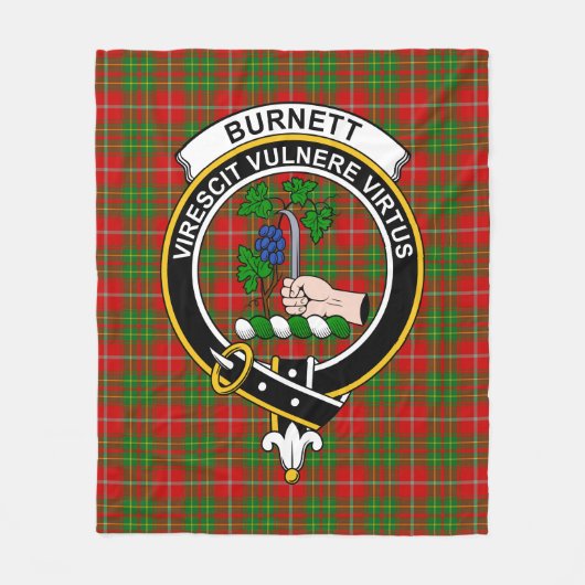 Clan Burnett Tartan Pset Fleece Deken (Voorkant)