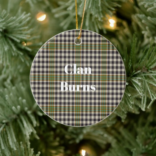 Clan Burns Check Tartan Keramisch Ornament (Boom)