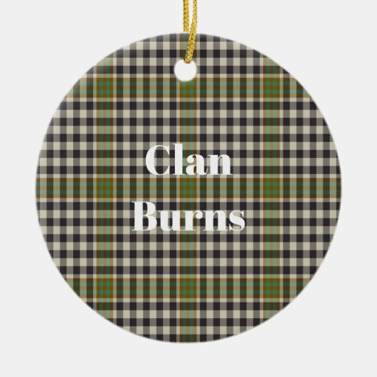 Clan Burns Check Tartan Keramisch Ornament (Voorkant)
