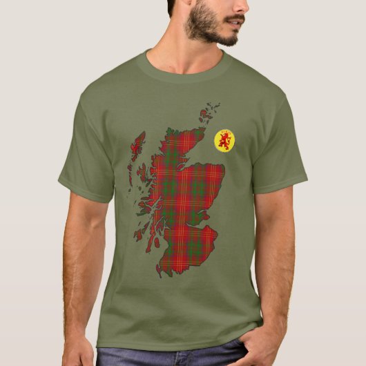Clan Burns [EDIT] Tartan Map T-shirt (Voorkant)