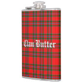 Clan Butter Tartan en aangepaste tekst Heupfles (Links)