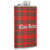 Clan Butter Tartan en aangepaste tekst Heupfles (Rechts)