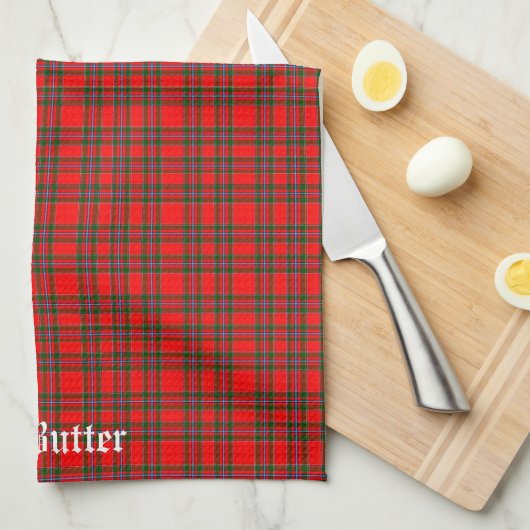 Clan Butter Tartan gepersonaliseerd Theedoek (Quarter Fold)
