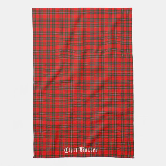 Clan Butter Tartan gepersonaliseerd Theedoek (Verticaal)