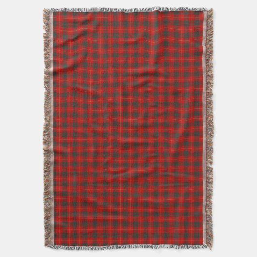 Clan Cameron Bright Red Tartan Deken (Voorkant Verticaal)