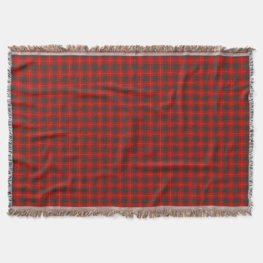 Clan Cameron Bright Red Tartan Deken (Voorkant)