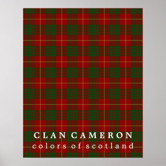 Clan Cameron Colors of Scotland Tartan Poster (Voorkant)