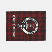 Clan Cameron Crest Badge en Tartan Fleece Deken (Voorkant (Horizontaal))