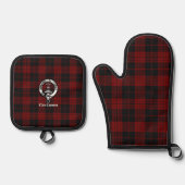 Clan Cameron Crest Badge en Tartan Ovenwant & Pannenlap Set (Voorkant)