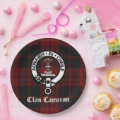 Clan Cameron Crest Badge en Tartan Papieren Bordje (Feest)