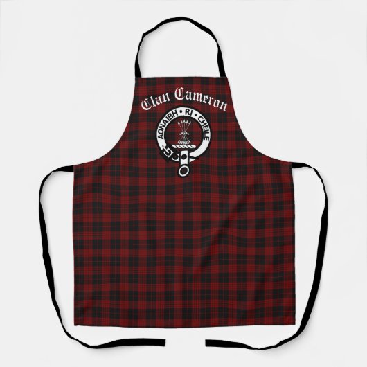 Clan Cameron Crest Badge en Tartan Schort (Voorkant)