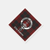 Clan Cameron Crest Badge en Tartan Servet (Hoek)