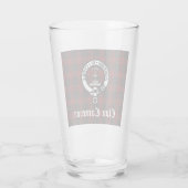 Clan Cameron Crest Badge & Tartan Glas (Achterkant)