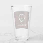Clan Cameron Crest Badge & Tartan Glas (Achterkant)
