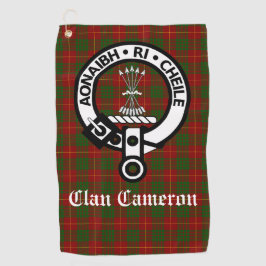 Clan Cameron Crest Badge & Tartan  Golfhanddoek