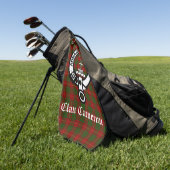 Clan Cameron Crest Badge & Tartan  Golfhanddoek (Groen)