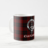 Clan Cameron Crest Badge & Tartan Koffiemok (Voorkant links)