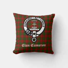 Clan Cameron Crest Badge & Tartan  Kussen