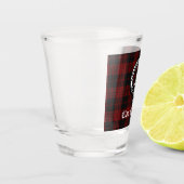 Clan Cameron Crest Badge & Tartan Shot Glas (Links)