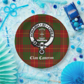 Clan Cameron Crest en Tartan Papieren Bordje (Feest)