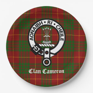 Clan Cameron Crest en Tartan Papieren Bordje