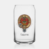 Clan Cameron Crest over Tartan Blikvorm Glas (Voorkant)