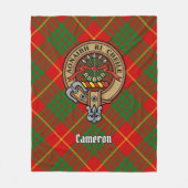 Clan Cameron Crest over Tartan Fleece Deken (Voorkant)