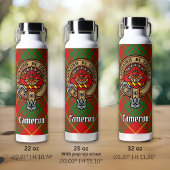 Clan Cameron Crest over tartan Geïsoleerde Drinkbeker