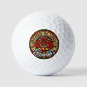 Clan Cameron Crest over Tartan Golfballen (Voorkant)