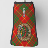 Clan Cameron Crest over Tartan Golfheadcover (Draai 90)