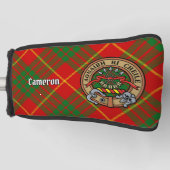 Clan Cameron Crest over Tartan Golfheadcover (Voorkant)