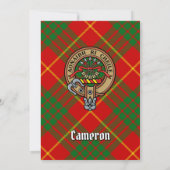 Clan Cameron Crest over Tartan Kaart (Achterkant)