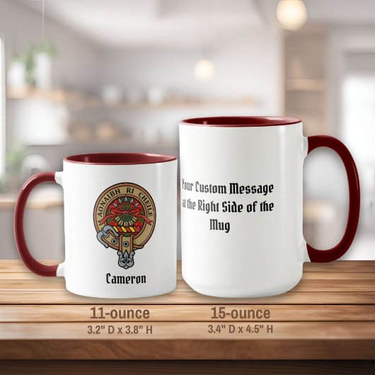 Clan Cameron Crest over Tartan Mok