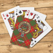 Clan Cameron Crest over Tartan Pokerkaarten