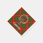 Clan Cameron Crest over Tartan Servet (Hoek)