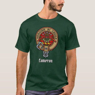 Clan Cameron Crest over Tartan T-shirt