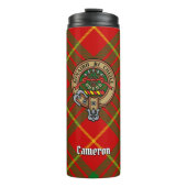 Clan Cameron Crest over Tartan Thermosbeker (Voorkant)