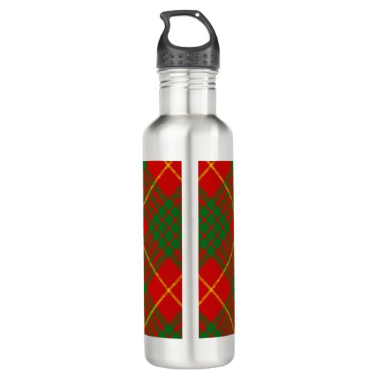 Clan Cameron Crest over Tartan Waterfles (Achterkant)