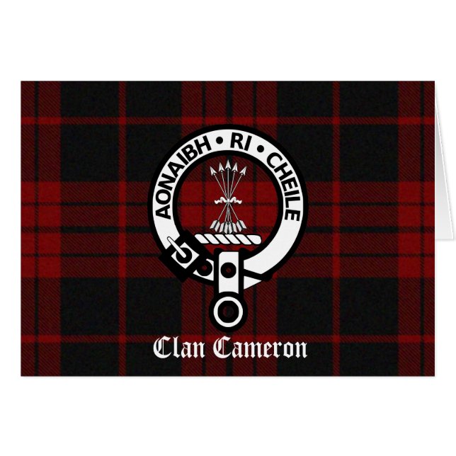 Clan Cameron Crest & Tartan (Voorkant Horizontaal)