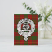 Clan Cameron Crest & Tartan Briefkaart (Staand voorkant)