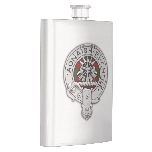 Clan Cameron Crest & Tartan Flacon (Rechts)