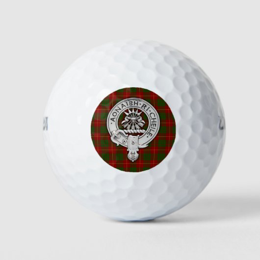 Clan Cameron Crest & Tartan Golfballen (Voorkant)