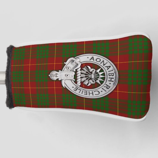 Clan Cameron Crest & Tartan Golfheadcover (Voorkant)
