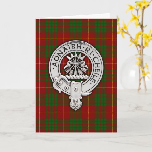 Clan Cameron Crest & Tartan Kaart (Gele Bloem)