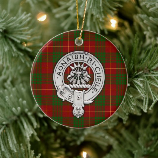 Clan Cameron Crest & Tartan Keramisch Ornament (Boom)