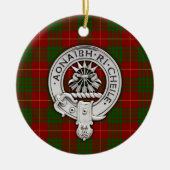 Clan Cameron Crest & Tartan Keramisch Ornament (Voorkant)